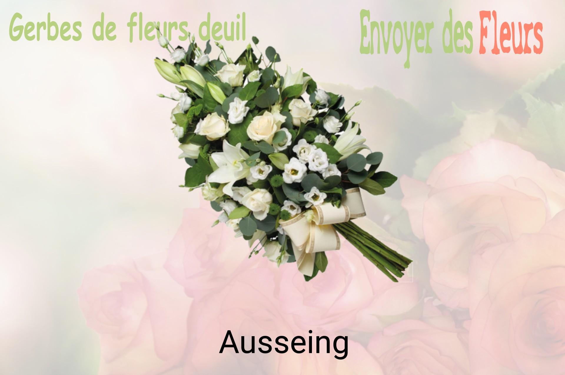 Gerbe de fleurs de deuil livrée à Ausseing